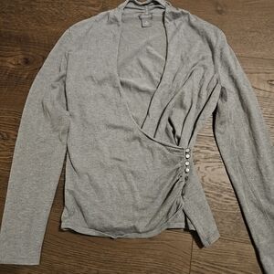 Ann Taylor Gray Knit Blouse
